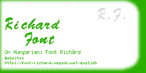 richard font business card