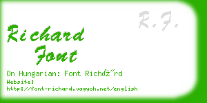 richard font business card